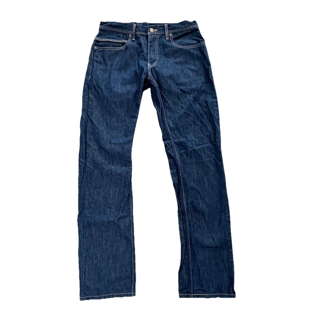Levi's 514 Slim Straight Jeans Men's Size 32x34 Dark Wash Zipper Detail